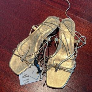Zara gold sandals